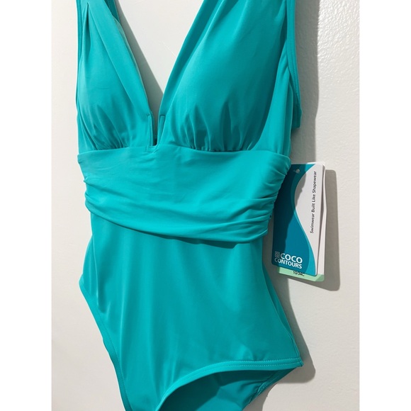 Contours by Coco Reef Emerald Cut One Piece Swimsuit Size 10 - Picture 4 of 8